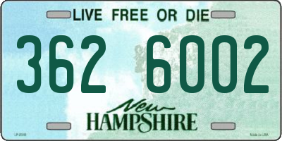 NH license plate 3626002