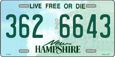 NH license plate 3626643