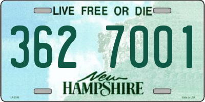 NH license plate 3627001