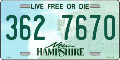 NH license plate 3627670