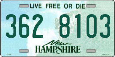 NH license plate 3628103