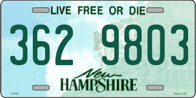 NH license plate 3629803
