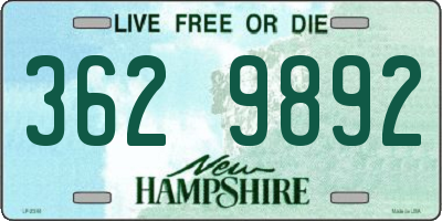 NH license plate 3629892