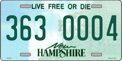 NH license plate 3630004