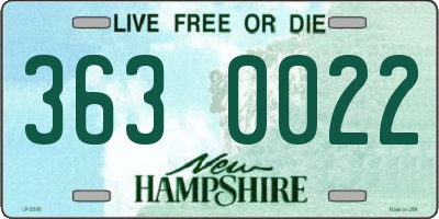 NH license plate 3630022