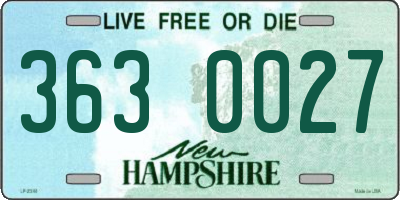 NH license plate 3630027