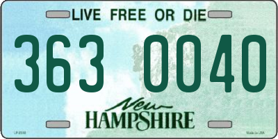 NH license plate 3630040