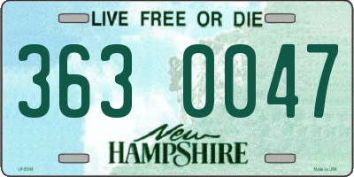 NH license plate 3630047