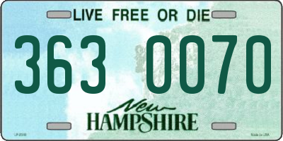 NH license plate 3630070