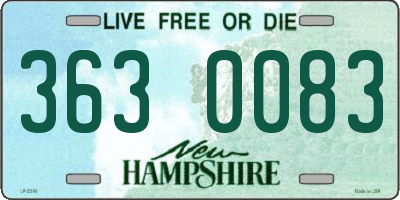 NH license plate 3630083