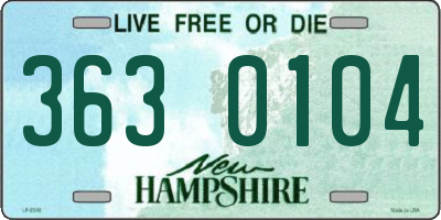 NH license plate 3630104