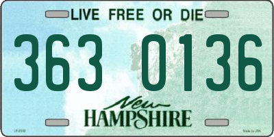 NH license plate 3630136