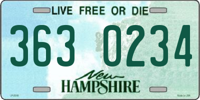 NH license plate 3630234
