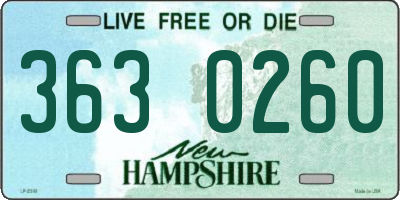 NH license plate 3630260