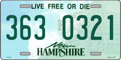 NH license plate 3630321