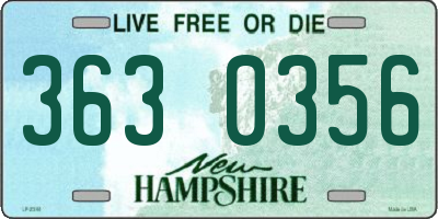 NH license plate 3630356