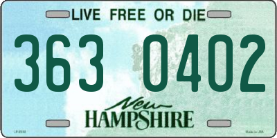 NH license plate 3630402