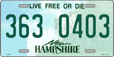 NH license plate 3630403
