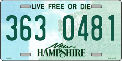 NH license plate 3630481