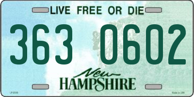 NH license plate 3630602