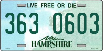 NH license plate 3630603