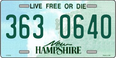 NH license plate 3630640