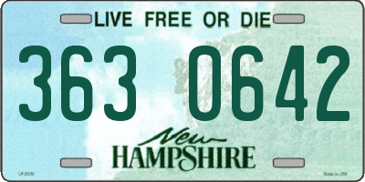 NH license plate 3630642