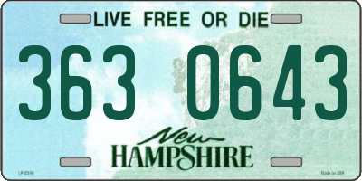NH license plate 3630643