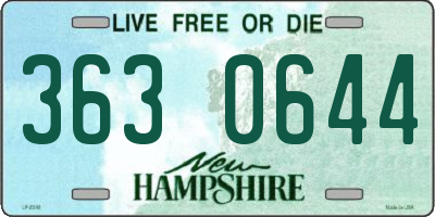 NH license plate 3630644