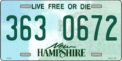 NH license plate 3630672