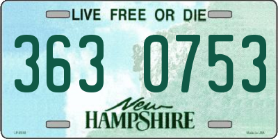 NH license plate 3630753