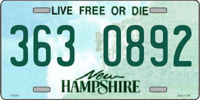 NH license plate 3630892