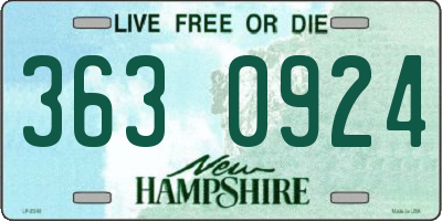 NH license plate 3630924