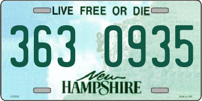 NH license plate 3630935