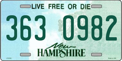 NH license plate 3630982