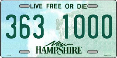 NH license plate 3631000