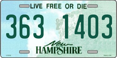NH license plate 3631403