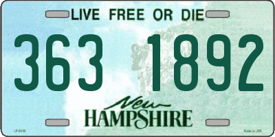 NH license plate 3631892