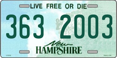 NH license plate 3632003