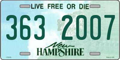 NH license plate 3632007