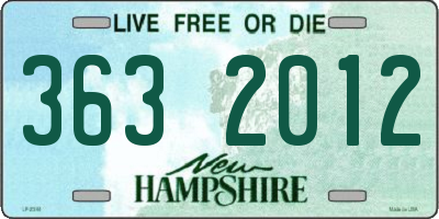NH license plate 3632012