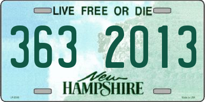 NH license plate 3632013