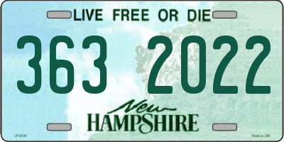 NH license plate 3632022