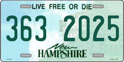 NH license plate 3632025