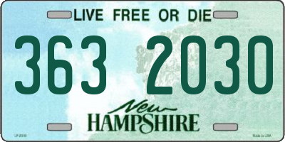 NH license plate 3632030