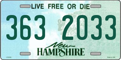 NH license plate 3632033
