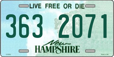 NH license plate 3632071
