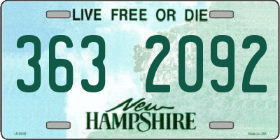 NH license plate 3632092