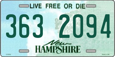 NH license plate 3632094