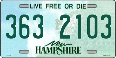 NH license plate 3632103